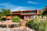Welcome to Merry-Go-Round, a Frank Lloyd-Wright inspired home in the Village of Oak Creek  